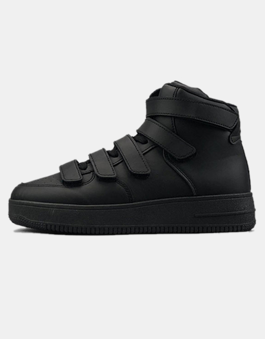 Pure Black Velcro High-top Shoes / TECHWEAR CLUB / Techwear