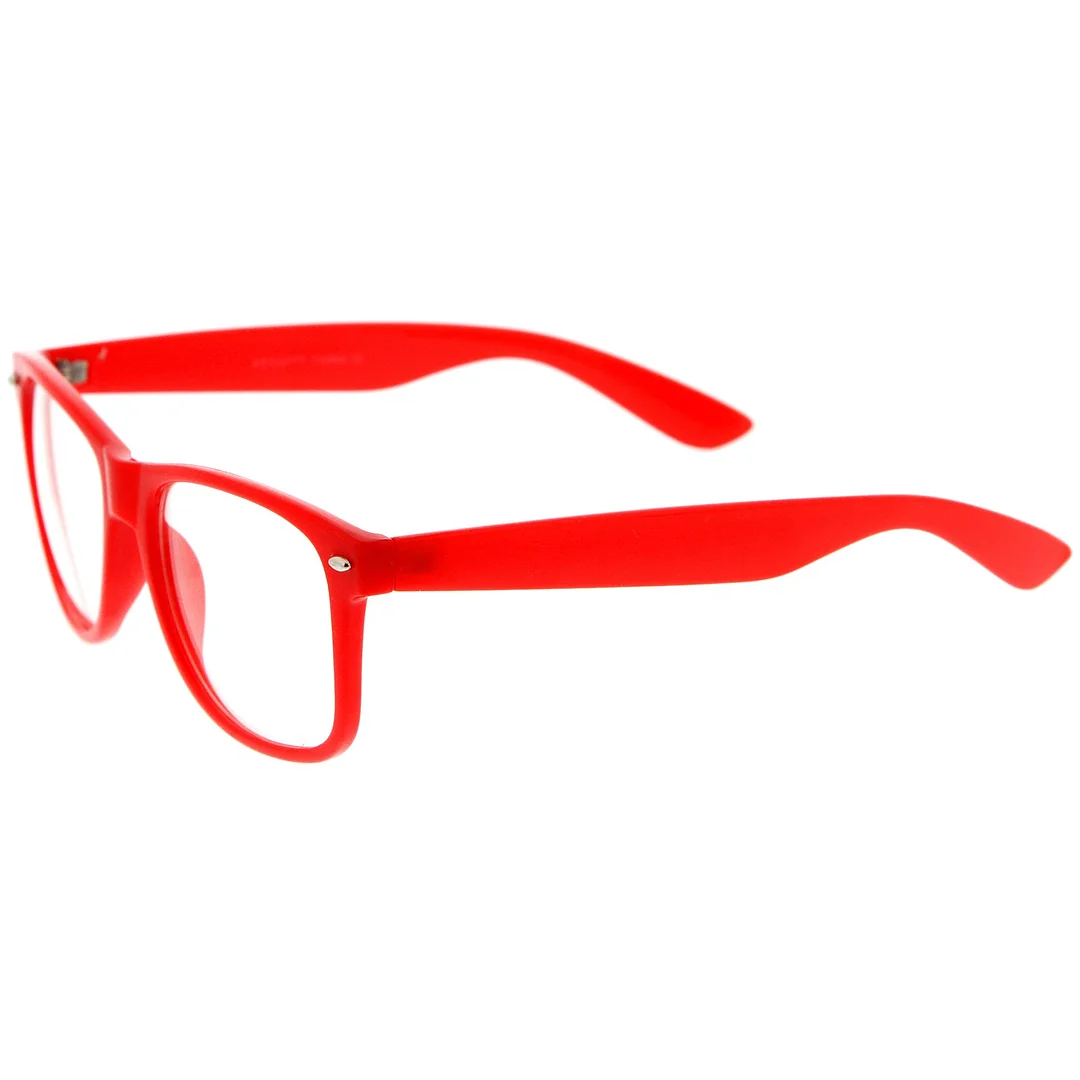 Retro Wide Temple Clear Lens Horn Rimmed Eyeglasses 54mm