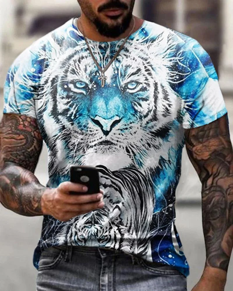 Men Print Casual T-shirts-29
