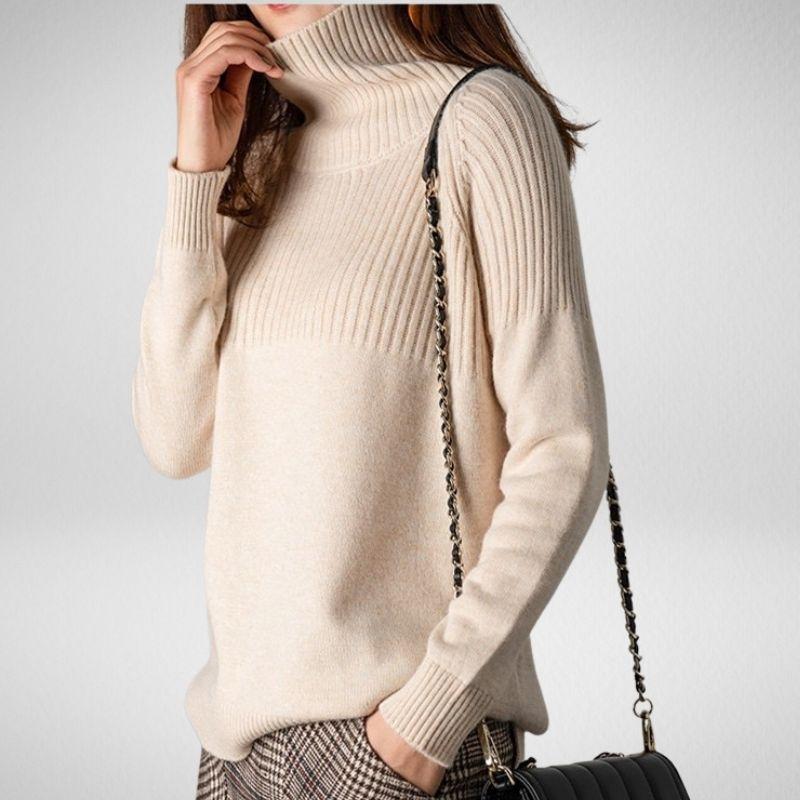  thdmladies Mid Length Solid Color Turtle Neck Sweater thedmladies