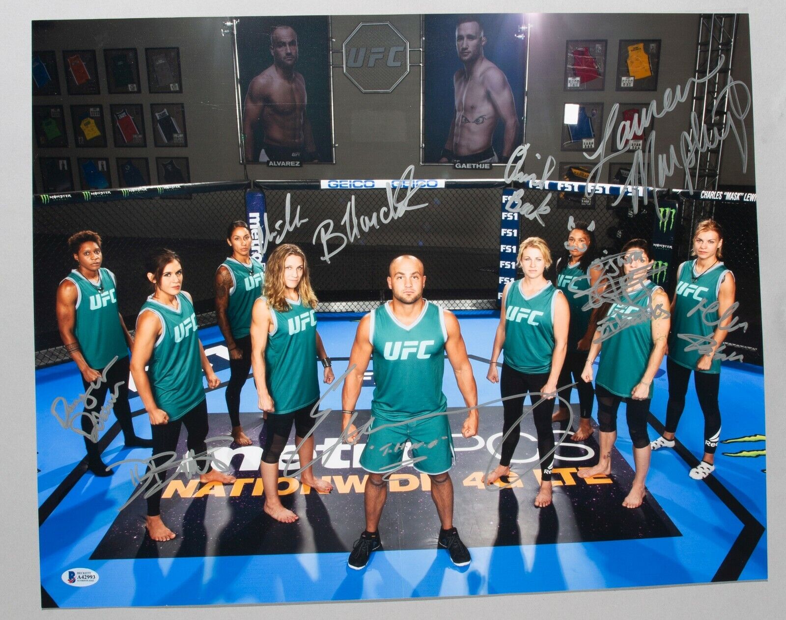 Eddie Alvarez Lauren Murphy Ultimate Fighter 26 Team Signed 16x20 Photo Poster painting BAS COA