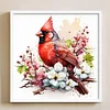 (Stamped/Counted) Flowers And Cardinals - 18CT Cross Stitch 20*20cm/7.87*7.87in