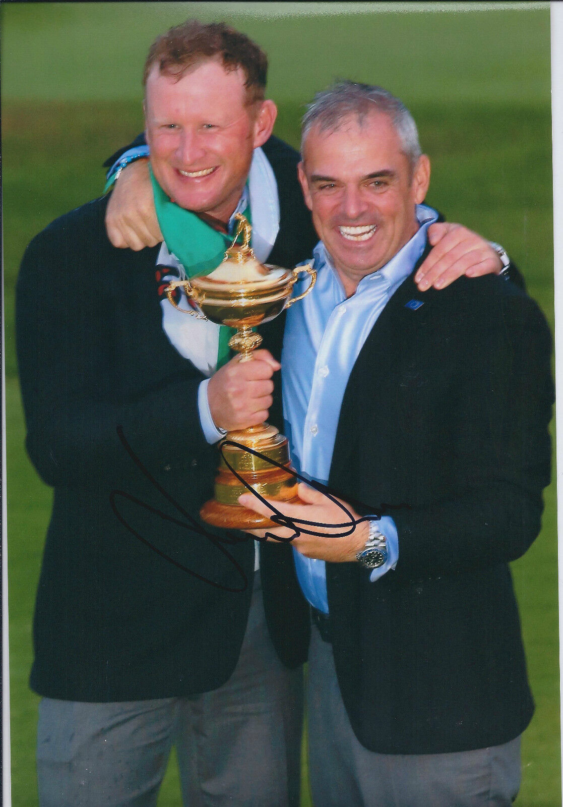 Jamie DONALDSON with Paul McGinley SIGNED 12x8 Photo Poster painting AFTAL Autograph COA Golf