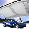 Zanch Tesla Model 3 Accessories Sunshade Roof [2025 Cooling Tech, Heat Insulation] No Sag Foldable Roof Glass Sun Shade for Model 3 (2020-2025) Highland Tesla Accessories 2026 2025 - Grey