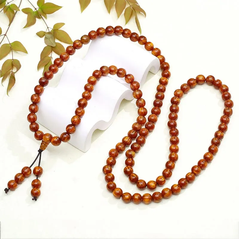 108 Beads Golden Sea Willow Mala Prosperity Necklace Bracelet