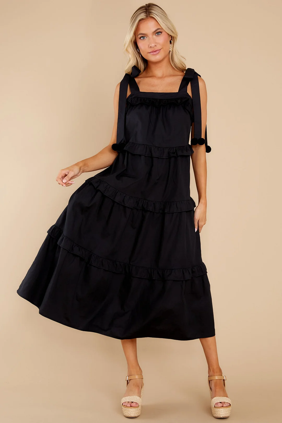 Just The Occasion Black Cotton Dress