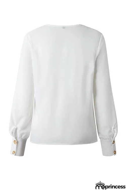 Button Puff Sleeve Shirt