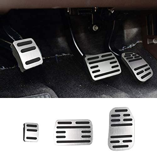 NYZAUTO Anti-Slip Performance Foot Pedal Pads kit for 2019 up Ford F150,Auto No Drilling Aluminum Brake and Gas Accelerator Pedal Covers 