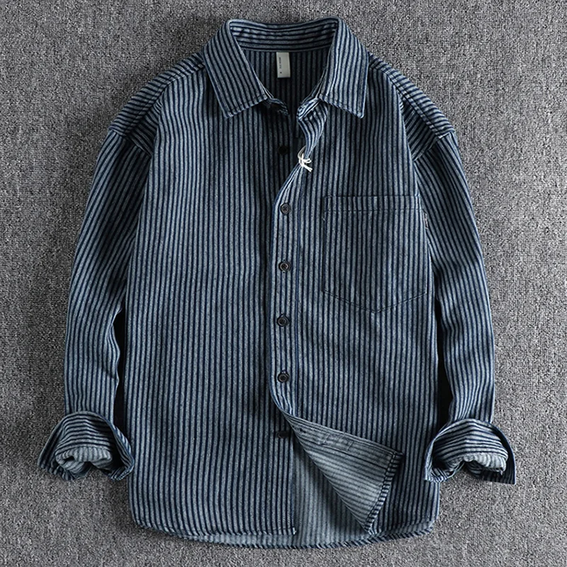 Vintage Yarn-dyed Striped Denim Shirt