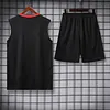 2025/2026 Manchester United Pre-Match Training Black Vest+Shorts Football1:1 Thai Quality