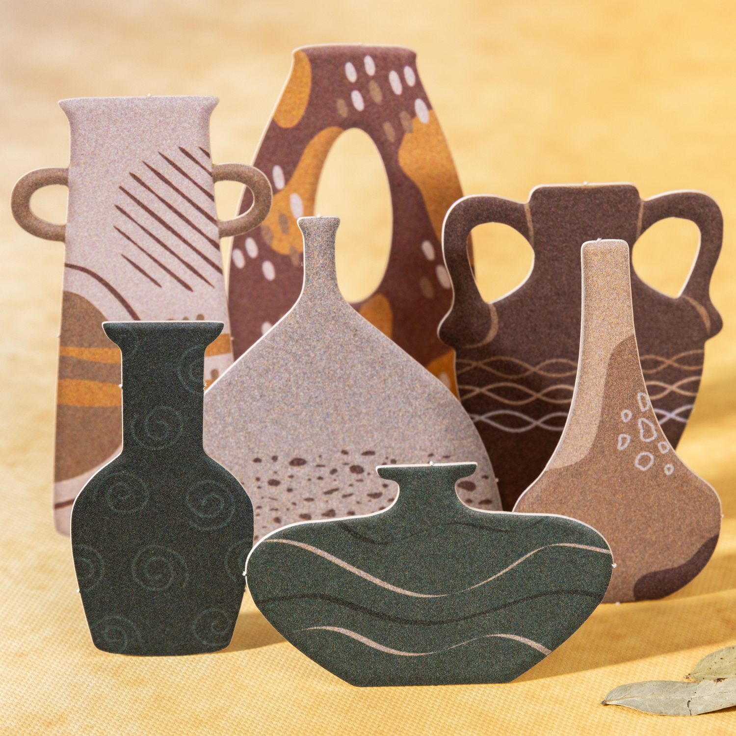 스티커 - 병의 예술 시리즈 빈티지 보헤미아 스머지 꽃병