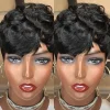 Pixie Wigs 100% Human Hair Short Cut Curly Wig no Lace Wigs