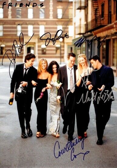FRIENDS CAST TV SERIES SIGNED AUTOGRAPHED Photo Poster painting POSTER 5 -  POSTAGE