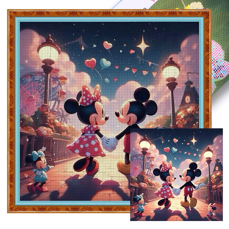 『YiShu』Mickey Minnie - 11CT Stamped Cross Stitch(40*40cm)