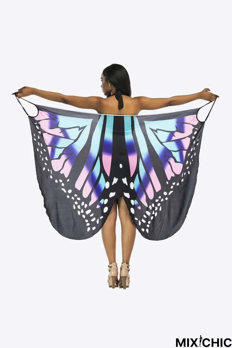 Butterfly Spaghetti Strap Cover Up