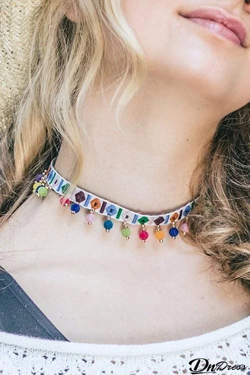 Pom-pom Tassels Choker