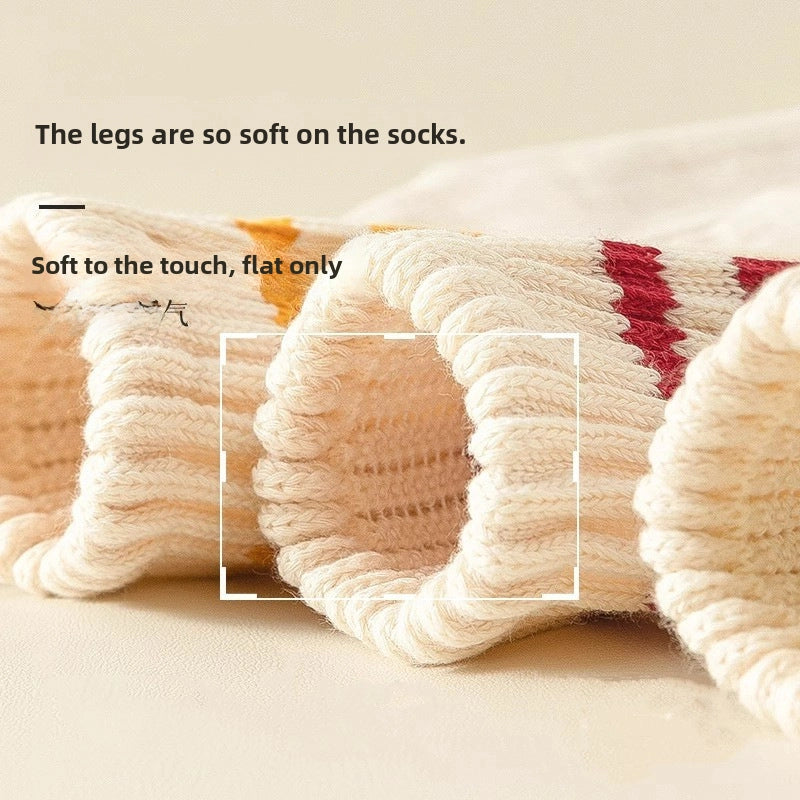 Thick Line Socks Men’s Mid-calf Solid Color Japanese Retro Trendy Autumn And Winter Stockings Sports Basketball American Pile Long Stockings