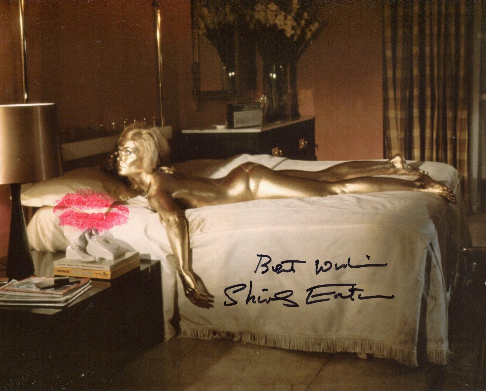 007 Bond girl Shirley Eaton signed & kissed Goldfinger Photo Poster painting No3 - UACC DEALER