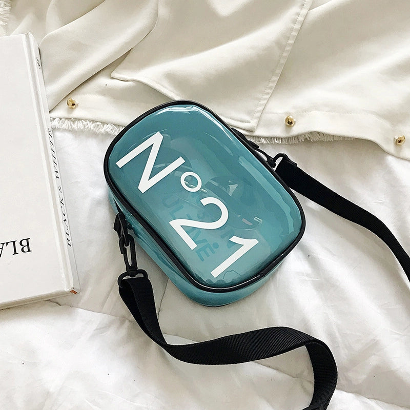 Women’s Small PVC Solid Color Streetwear Square Zipper Jelly Bag