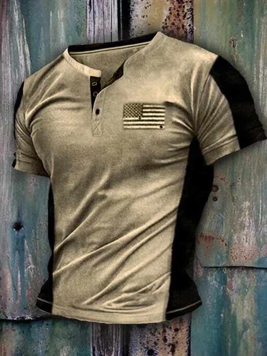 Men's Casual Vintage Style Short Sleeve Tops T-shirts