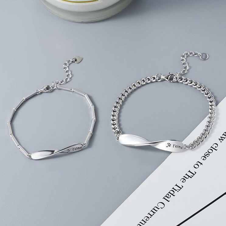 Amore & Infinito Braccialetto per coppia 2 nomi personalizzabili