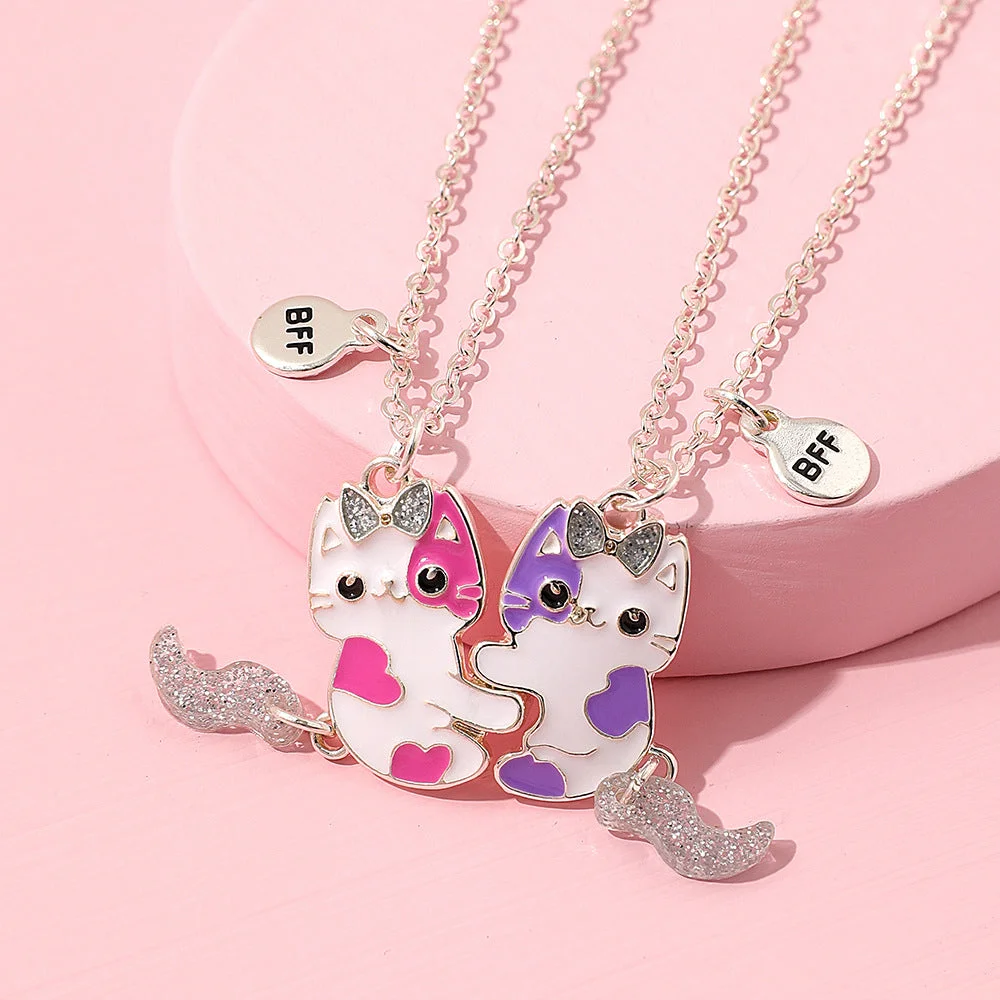 Buzzdaisy Cute Cat Movable Tail Magnet Attracting Necklace