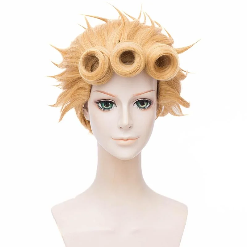 JoJo's Bizarre Adventure: Vento Aureo Golden Wind Giorno Giovanna Golden Cosplay Wig