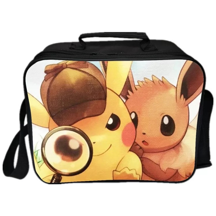 Mayoulove Pocket Monster Pokemon Go Pikachu #3 PU Leather Portable Lunch Box School Tote Storage Picnic Bag-Mayoulove