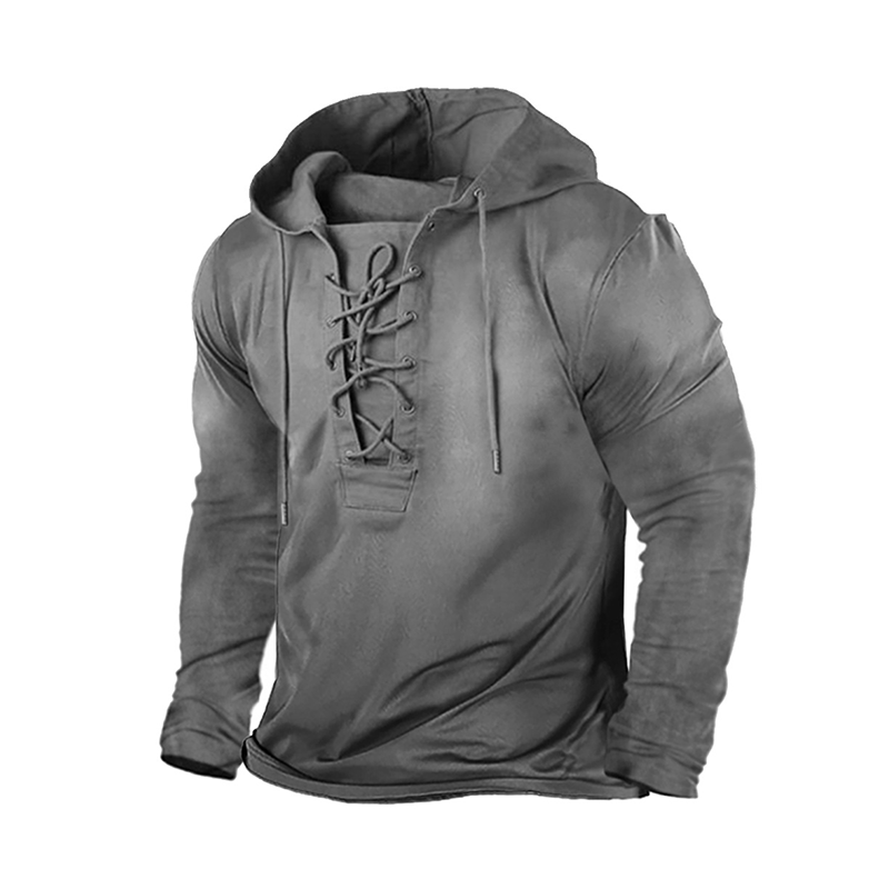 Rotimia Men's Vintage Distress Design Hoodie