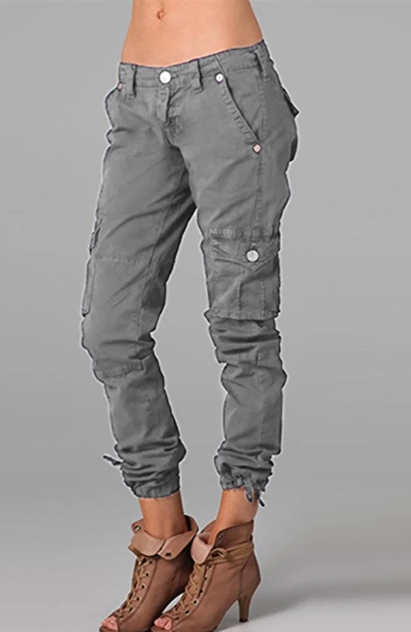 Brownm Street Hipster Color Patchwork Pocket Zipper Women's Casual Pants