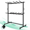 [US Local Warehouse] Folding Chair Rack with Locking Rubber Wheels Folding Chair Cart 88 Lbs Capacity Chairs Storage Dolly for Weddings & Events
