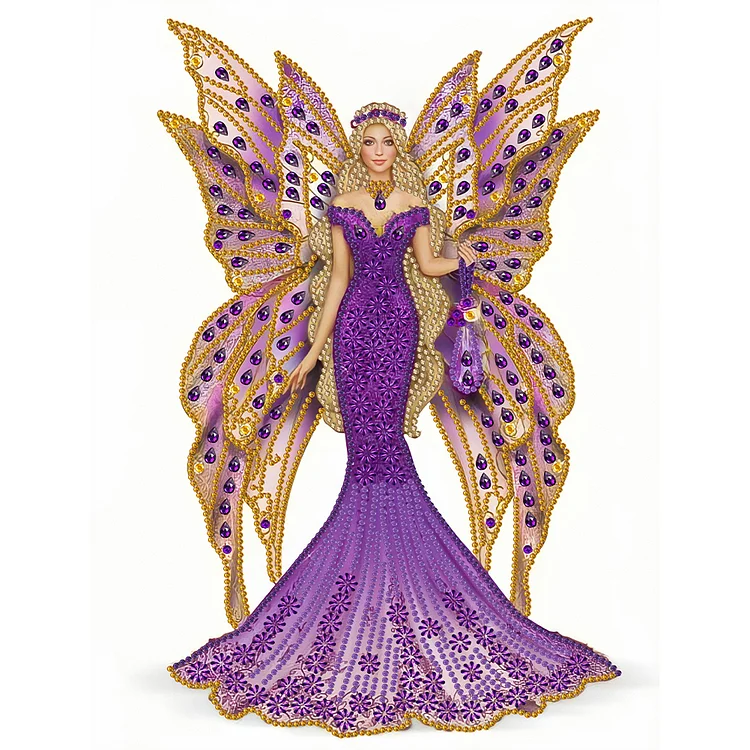 Dress Angel Lady 30*40CM(Canvas) Special Shaped Drill Diamond Painting gbfke