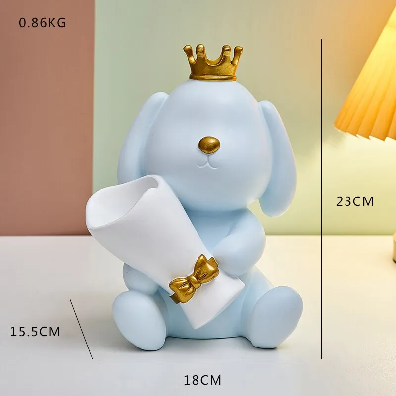 Nordic Decorative Vase Creative Crown Puppy Mini Vase Dried Flowers for Decoration Wedding Centerpiece Home Decor Modern Gift