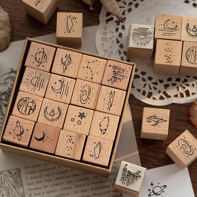 Sky Set of Wooden Stamps-Himinee.com