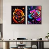 2Pcs/set Diamond Painting-5D Full Round Drill Glitter Rose(40*30 CM)