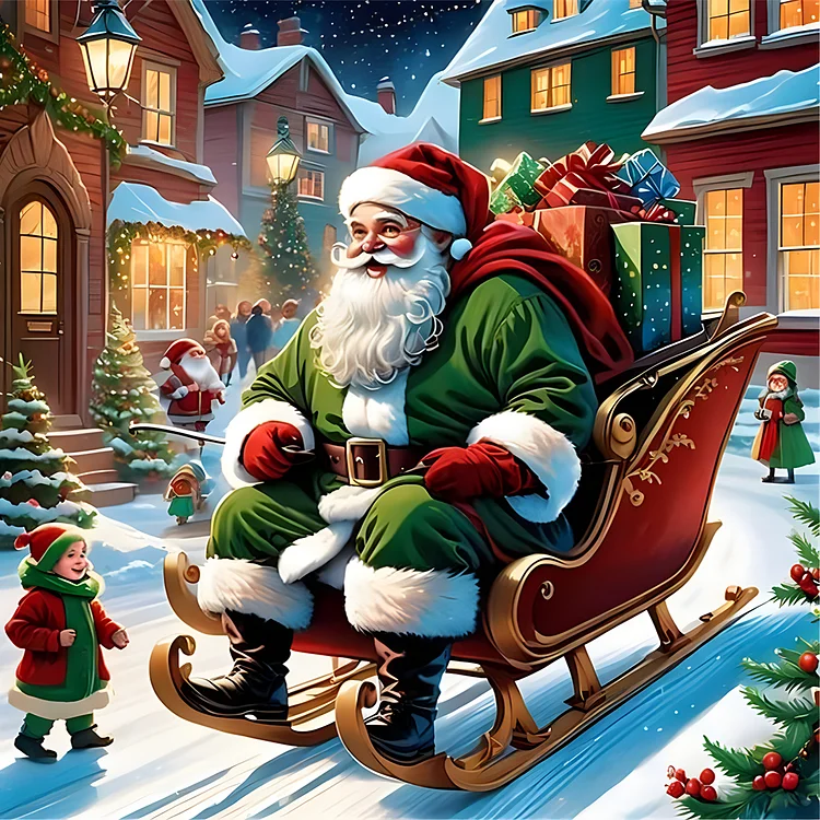 Santa Claus 40*40CM (Canvas) Full Round Drill Diamond Painting gbfke