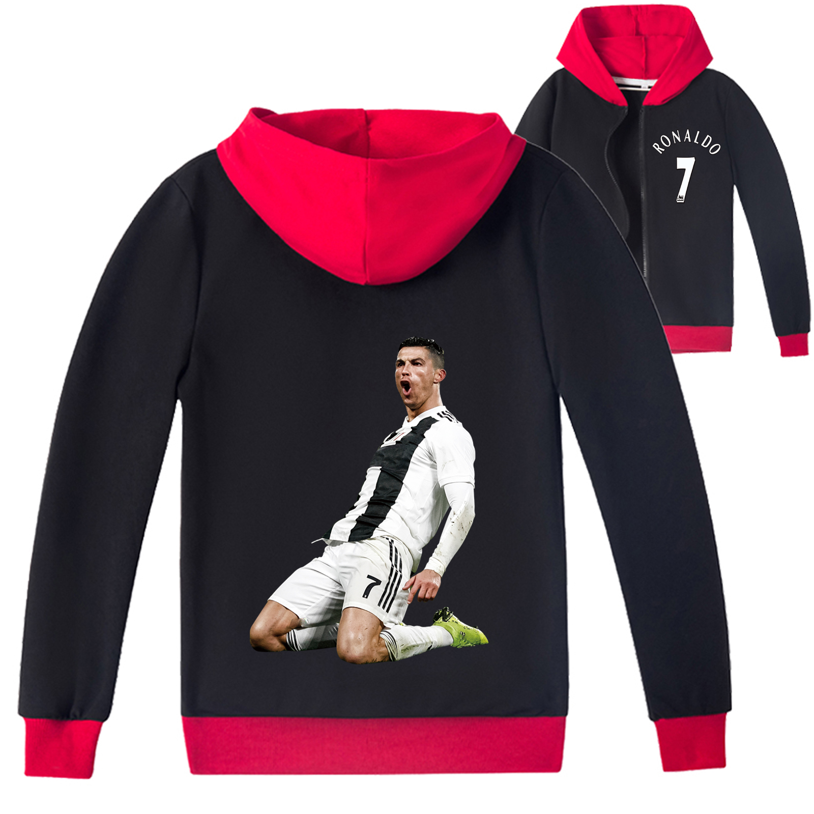 Mayoulove Cristiano Ronaldo Zip Jacket for Boys  Girls - Trendy Sportswear for Young Fans-Mayoulove