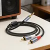 3.5mm To RCA Cable Nylon Braided 3.5mm 1/8 Inch Male TRS To 2 RCA Y Splitter Cable for Smartphones MP3 Tablets Speakers HDTV