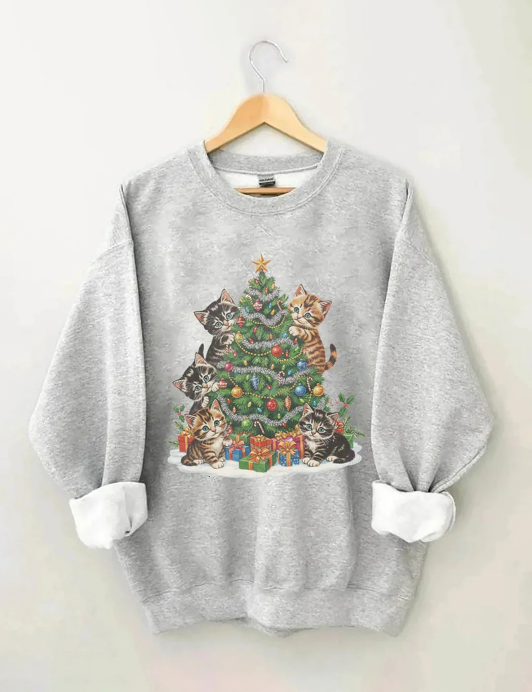 90's Cat Christmas Sweatshirt