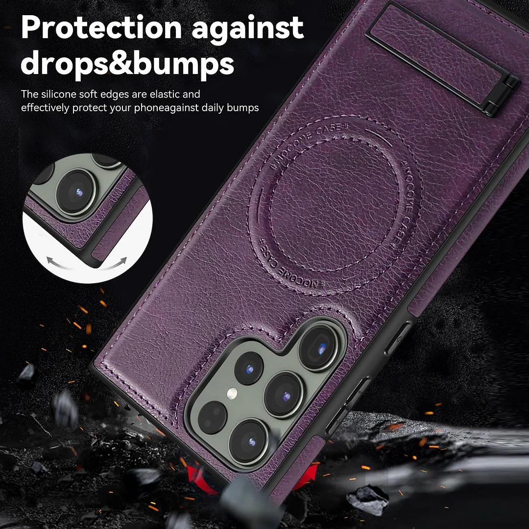 Samsung Galaxy Z Fold 6 Leather Case Magnetic Protective Case Holder Phone Case