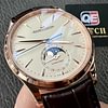 Jaeger-LeCoultre Master Ultra Thin Moon 1362511 Ivory Dial on Brown Leather Strap Super Clone
