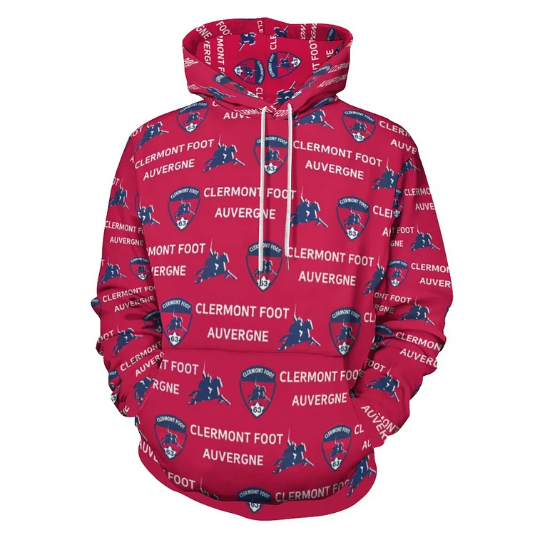 Clermont Foot 63 Unisexe Pullover Sweat-Shirt À Capuche Oversize Streetwear Hip Hop