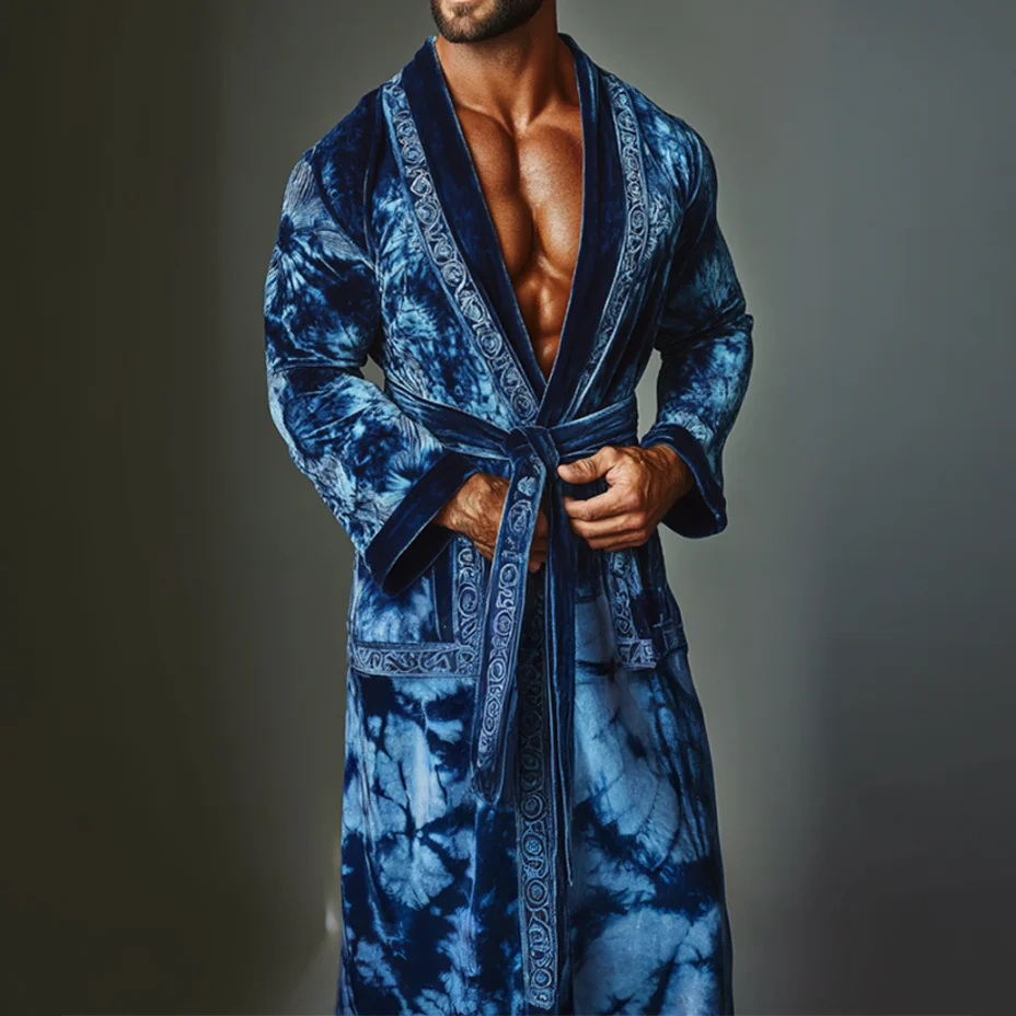 Men's Flannel Art Robe Pajamas-inspireuse