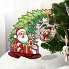 Santa Claus Photo Xmas Tree 5D DIY Diamond Art Tabletop Wood Decoration Ornament Kit