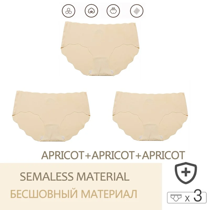 3PCS/Set Seamless Women's Pantys  Low Waisted Soft Underpants For GirlsLingerie Sexy Intimates Woman Comfortable Briefs M-XL