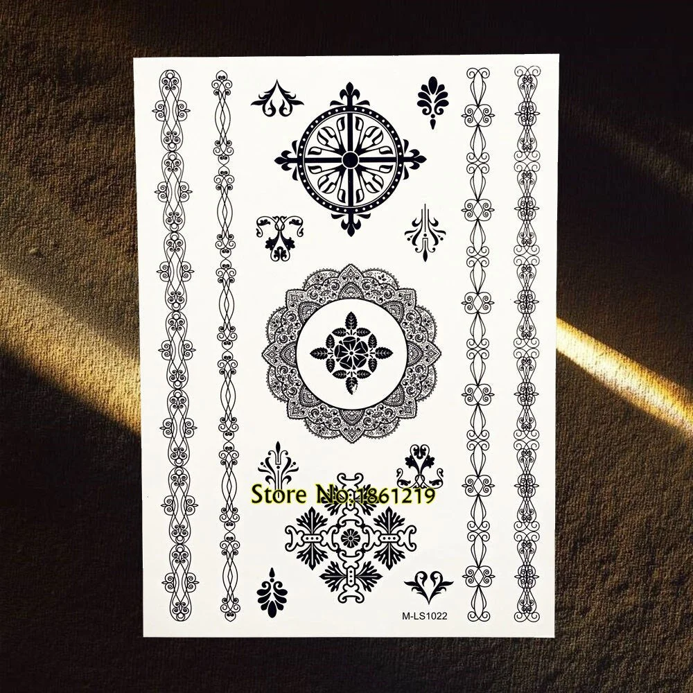 25 Styles Popular Black Temporary Tattoo Fake Dandelion Fairy Tatoo Women Lady Body Art Decals Waterproof Henna Tattoo Stickers