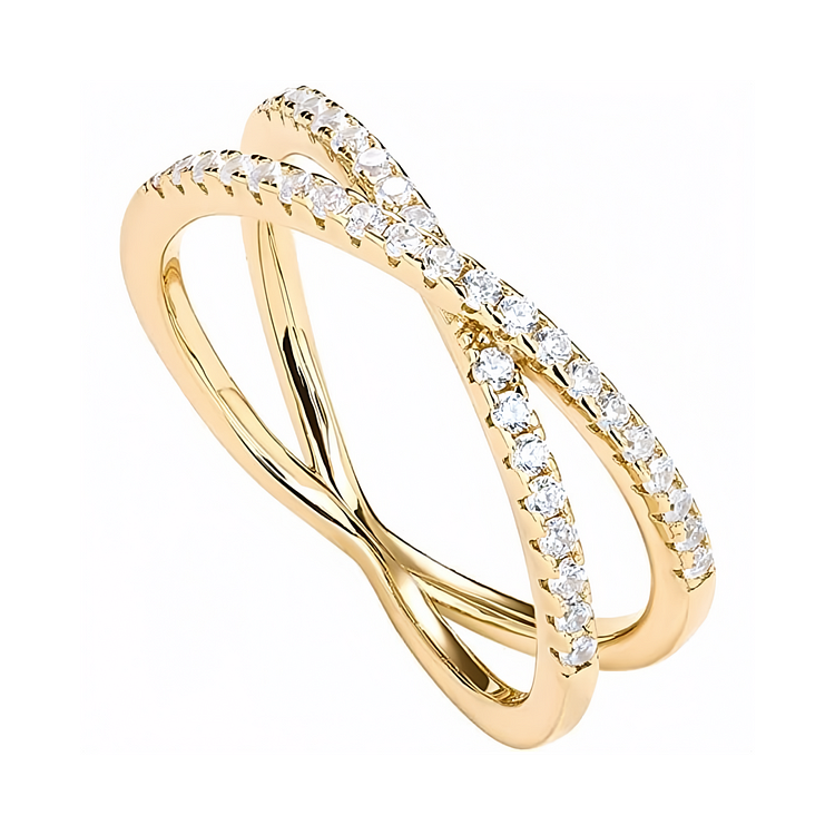 Infinity Twist Pave Diamond Ring