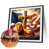 (40*40cm)Lion Flag - Full Round Drill Diamond Painting