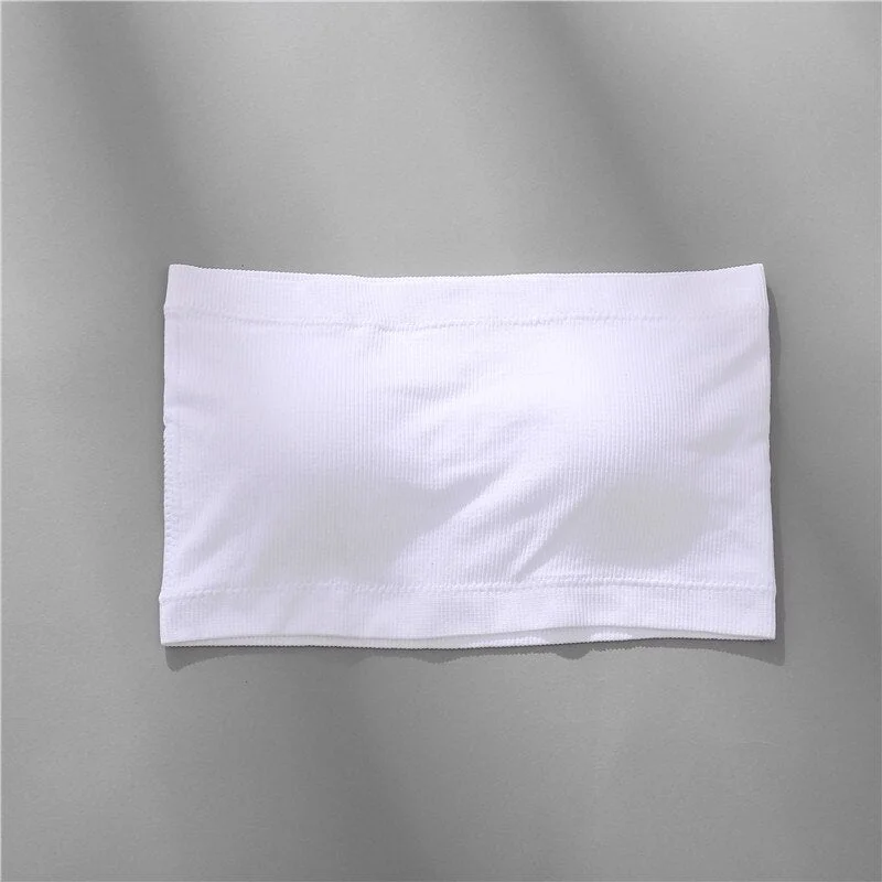 FINETOO Women's Seamless Underwear Cropped Top Halter Backless Lace Padded Camisole Girls Push Up Bralette Sexy Tanks Top Femme