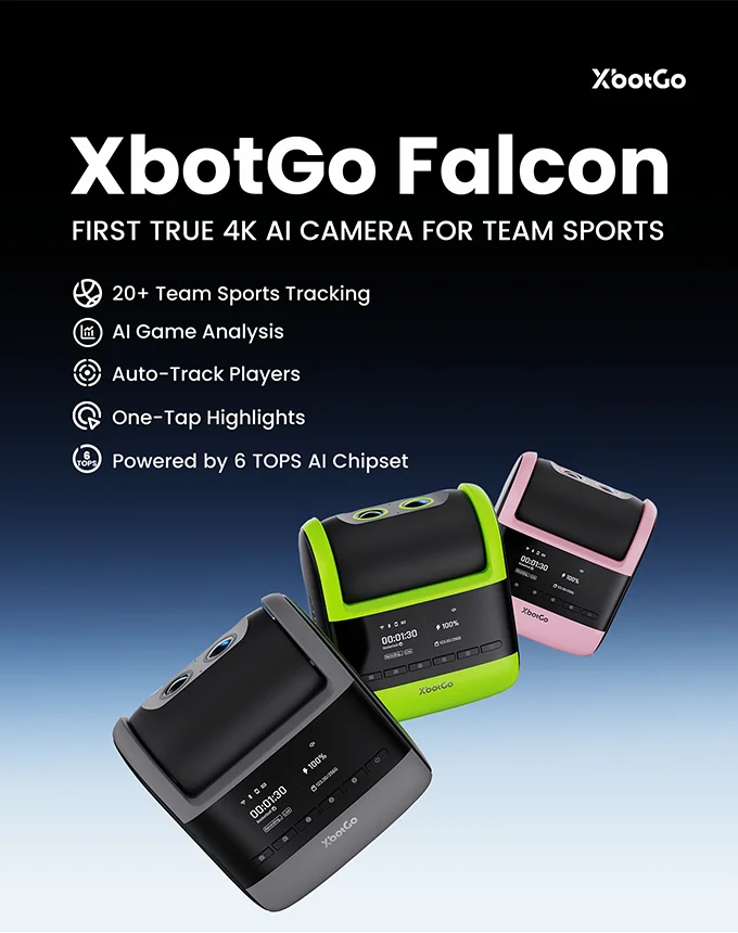XbotGo Falcon: първата истинска 4K AI камера, предназначена за отборни спортове